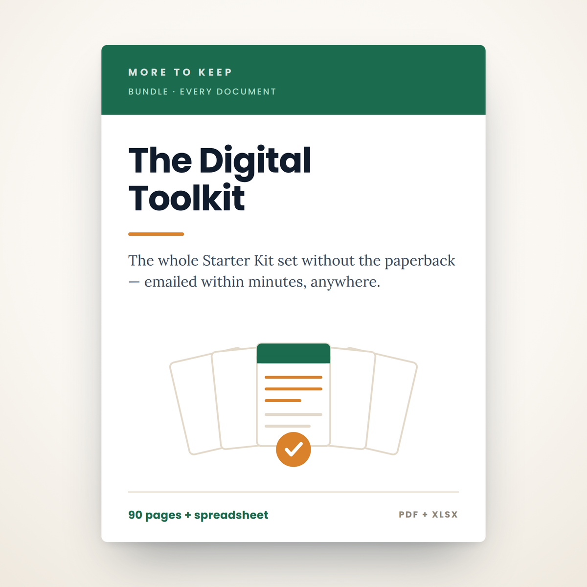 The Digital Toolkit — every More to Keep document, delivered by email